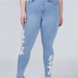 LANE BRYANT SUPER STRETCH SKINNY ANKLE DENIM JEANS